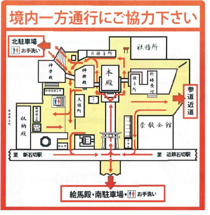 正月期間における境内の通行案内について